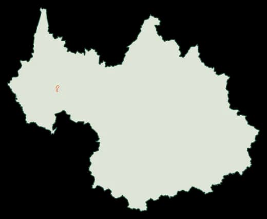 Silhouette du département Savoie, zones soumises au débroussaillement en orange